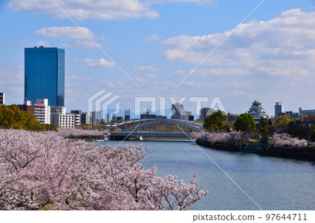 Sakurakei along the Okawa river in Osaka 97644711
