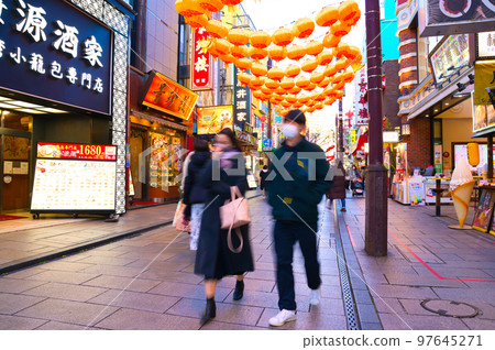 [Kanagawa Prefecture] Yokohama Chinatown is crowded with tourists in January 97645271