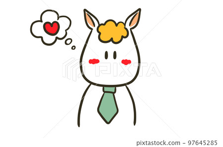 Excited horse businessman 97645285