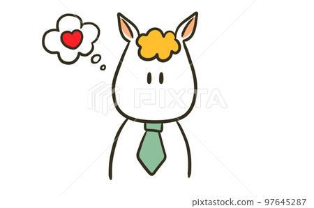 Horse businessman thinking about what he likes 97645287