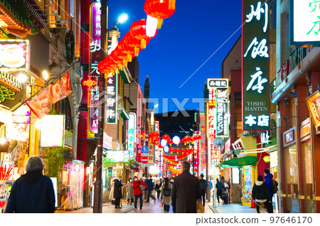 [Kanagawa Prefecture] Yokohama Chinatown is crowded with tourists in January 97646170