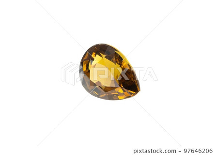 Natural mali garnet gemstone isolated on white background 97646206