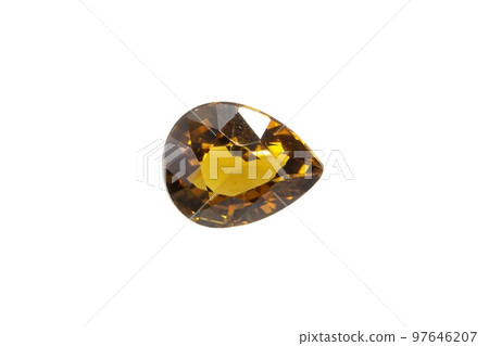 Natural mali garnet gemstone isolated on white background Natural mali garnet gemstone isolated on white background 97646207