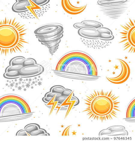 Vector Weather Symbols seamless pattern Vector Weather Symbols seamless pattern 97646345