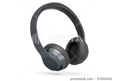 Gaming headphones and concept of music equipment isolated on white background. 97646405