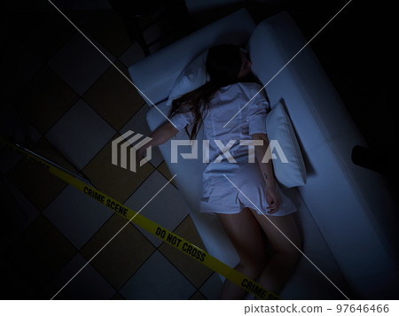 young woman lying dead on the couch after rape young woman lying dead on the couch after rape 97646466