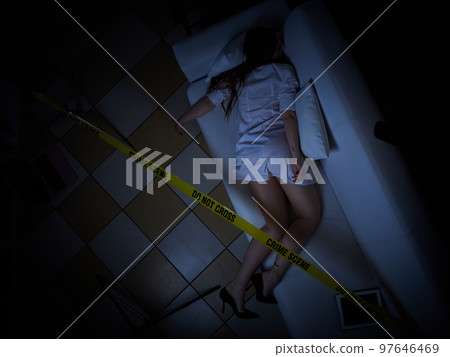 young woman lying dead on the couch after rape young woman lying dead on the couch after rape 97646469