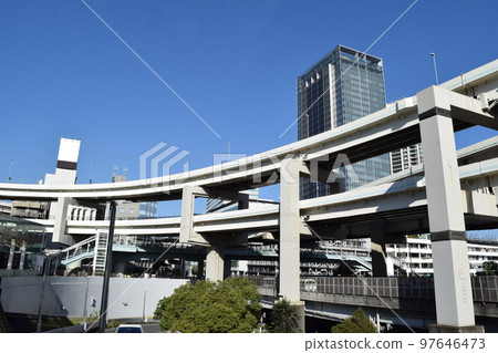 Yokohama Station Kita East Exit and Metropolitan Expressway Yokohane Line 97646473