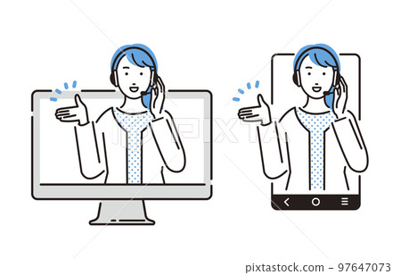 A woman at the support center who guides people online 97647073