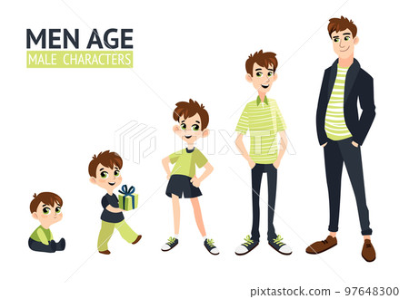 Set of characters in cartoon flat style. Set of characters in cartoon flat style. 97648300