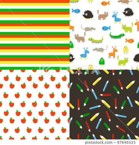 Seamless vector flat patterns. - Stock Illustration [97648325] - PIXTA