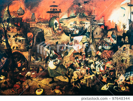 Pieter Bruegel Also Brueghel Or Brueghel Elder, Dulle Griet Also Known As Mad Meg Is Figure Of Flemish Folklore. Bruegel Was Most Significant Artist Of Dutch And Flemish Renaissance Painting, Painter 97648344
