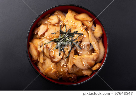 Chicken char siu teriyaki rice bowl Chicken char siu teriyaki rice bowl 97648547