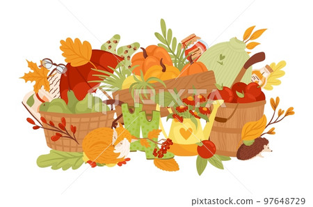 Season autumn background banner, hello autumn card vector illustration. Fall orange leaf, october nature design and seasonal decoration. Season autumn background banner, hello autumn card vector illustration. Fall orange leaf, october nature design and seasonal decoration. 97648729