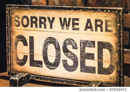復古 CLOSED 招牌，封閉，英文符號 97649451