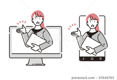 在線指導的商務女性 97649765