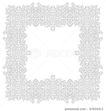 Line art for coloring book with square frame 97650411