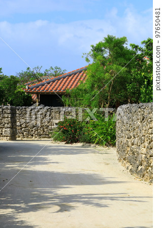 Taketomi Island: Red-tiled roof house Taketomi Island: Red-tiled roof house 97650481