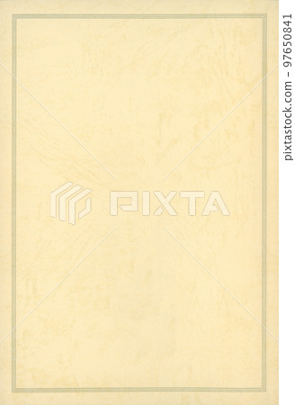 一張舊的、發黃的、退化的獲獎證書。昭和復古獲獎證書框架材料。 97650841