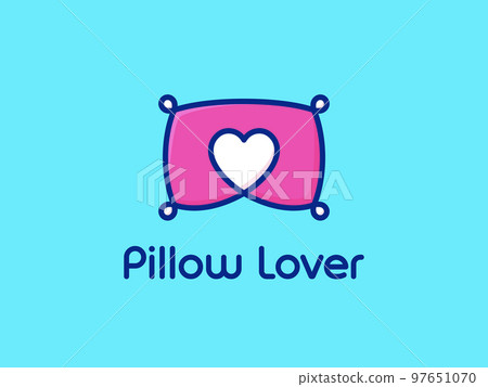 Pillow Lover creative vector logo concept 97651070