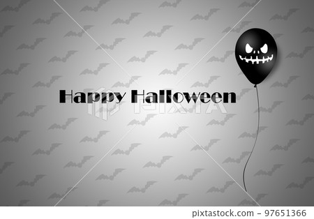 Halloween Banner with Halloween Ghost Balloons. Scary air balloons. Illustration. Pattern Halloween Banner with Halloween Ghost Balloons. Scary air balloons. Illustration. Pattern 97651366