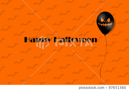 Halloween Banner with Halloween Ghost Balloons. Scary air balloons. Illustration. Pattern 97651368