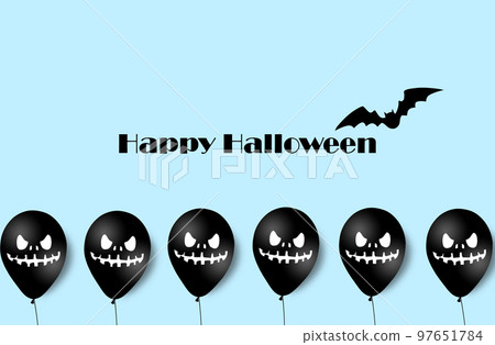 Halloween Banner with Halloween Ghost Balloons. Scary air balloons. Illustration. Pattern 97651784