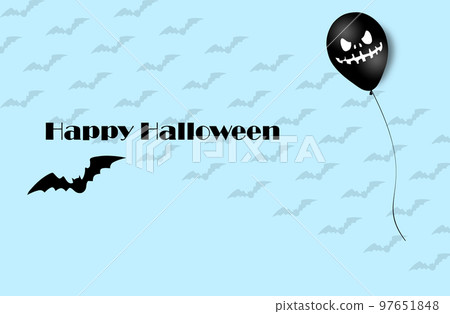 Halloween Banner with Halloween Ghost Balloons. Scary air balloons. Illustration. Pattern 97651848