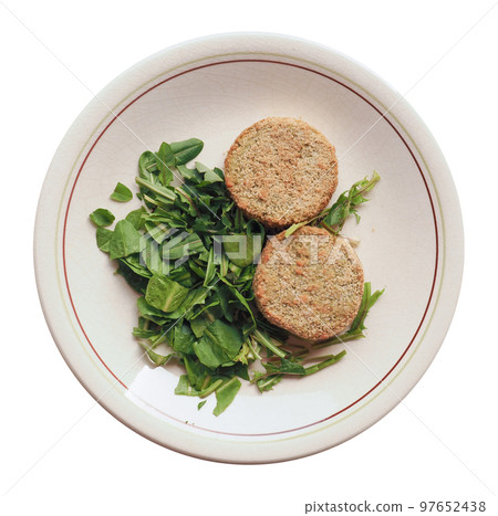 vegan burger with salad transparent PNG vegan burger with salad transparent PNG 97652438