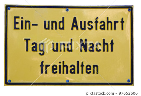 Entrance and exit day and night leave free German sign transpare 97652600