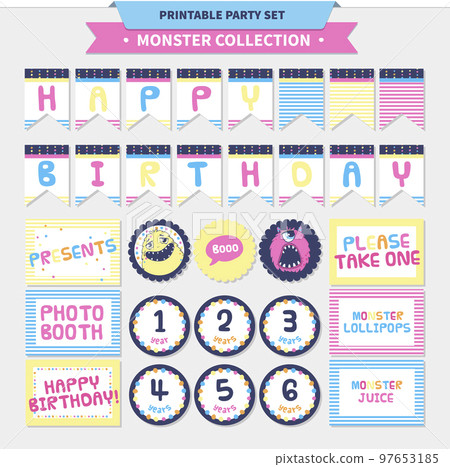 Cute monster  illustration. 97653185