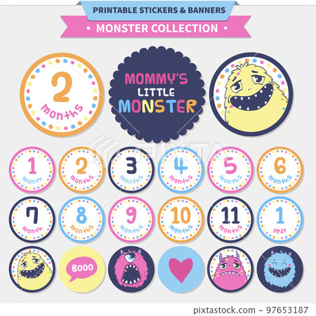 Cute monster  illustration. 97653187