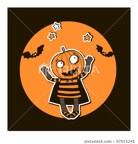 Halloween vector illustration with pumpkin. 97653248