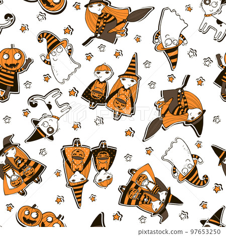 Halloween seamless vector pattern. 97653250
