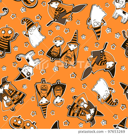 Halloween seamless vector pattern. Halloween seamless vector pattern. 97653269