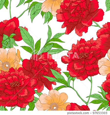 Floral pattern with flowers. 97653303