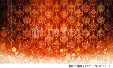 Image of rising glitter particles on a colorful patterned background 97653304