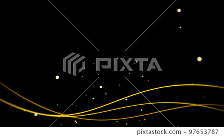 Swaying lines and particles on a black background Swaying lines and particles on a black background 97653787