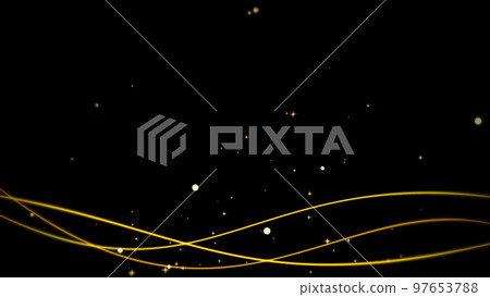 Swaying lines and particles on a black background Swaying lines and particles on a black background 97653788