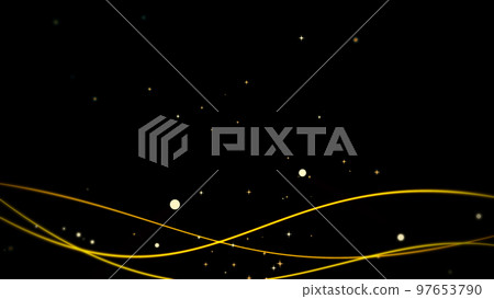 Swaying lines and particles on a black background Swaying lines and particles on a black background 97653790