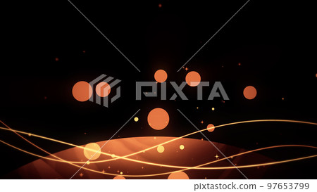 Swaying lines and particles on a black background Swaying lines and particles on a black background 97653799