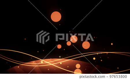Swaying lines and particles on a black background 97653800