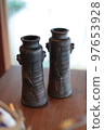 Beautiful Bizen ware lined up in two 97653928