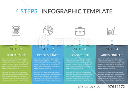 Infographic Template with 4 Steps Infographic Template with 4 Steps 97654672