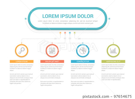 Infographic Template with 4 Steps Infographic Template with 4 Steps 97654675