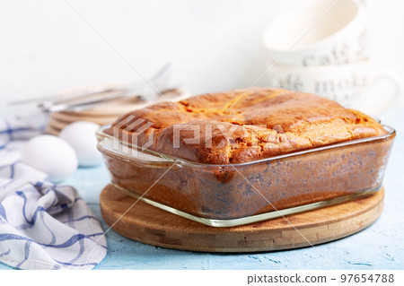 Pie in a baking dish. Pie in a baking dish. 97654788