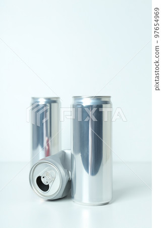 Concept of drink, blank cans with space for label 97654969