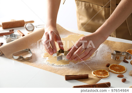 Concept of cooking, cooking tasty homemade cookies 97654984