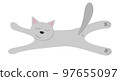 Webgray cat, Simple drawing of a cat on a white background 97655097