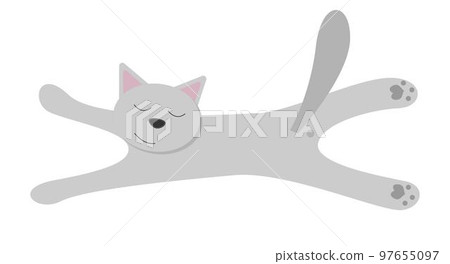 Webgray cat, Simple drawing of a cat on a white background 97655097